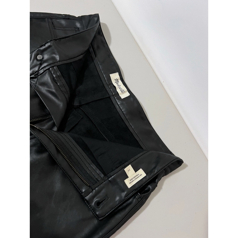 Madewell The Perfect Vintage Straight Jean Vegan Leather Black High Rise 28 - Picture 6 of 10